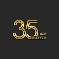35th anniversary logotype. Anniversary celebration template design for booklet, leaflet, magazine, brochure poster, banner, web, invitation or greeting card. Vector illustrations.