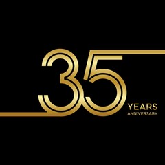 35th anniversary logotype. Anniversary celebration template design for booklet, leaflet, magazine, brochure poster, banner, web, invitation or greeting card. Vector illustrations.