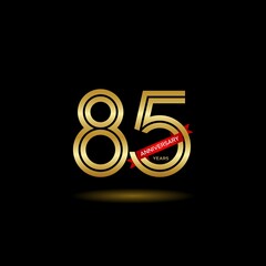 85th anniversary logotype. Anniversary celebration template design for booklet, leaflet, magazine, brochure poster, banner, web, invitation or greeting card. Vector illustrations.