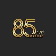 85th anniversary logotype. Anniversary celebration template design for booklet, leaflet, magazine, brochure poster, banner, web, invitation or greeting card. Vector illustrations.