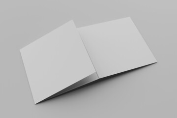 Square tri-fold brochure mockup