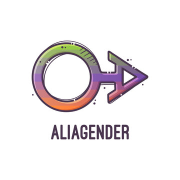 Gender symbol Aliagender. Signs of sexual orientation. Vector.