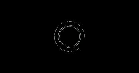 White HUD Circle User Interface on Isolated Black Background. The target area of the search and the...