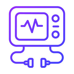 Ecg Reading Healthcare Medical, vector graphic Illustration Icon.
