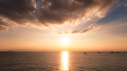 sunset sky with clouds background