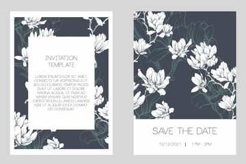 Fototapeta na wymiar Save the date wedding invitation template. 