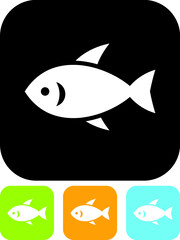 Little cartoon tuna fish vector icon isolated
