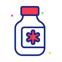 Pills Jar Healthcare Medical, vector graphic Illustration Icon.