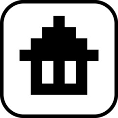 Obraz premium Retro arcade style graphics pixel house vector icon