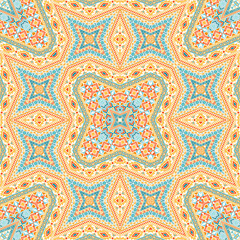 American endless ornament graphic design. Traditional geometric background. Tile print in ethnic