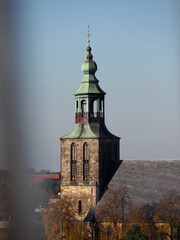 Vertical shot of the village hall Evangelisch-reformierte Gemeinde Uelsen in Uelsen, Germany