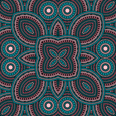 Linear italian maiolica tile seamless pattern. Geometric texture vector elements. Coverlid print design. Stylized italian mayolica tilework eternal pattern. Wall decoration template.