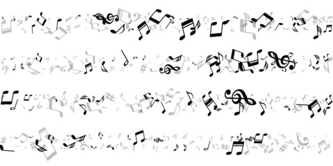 Obraz premium Musical note icons vector wallpaper. Audio