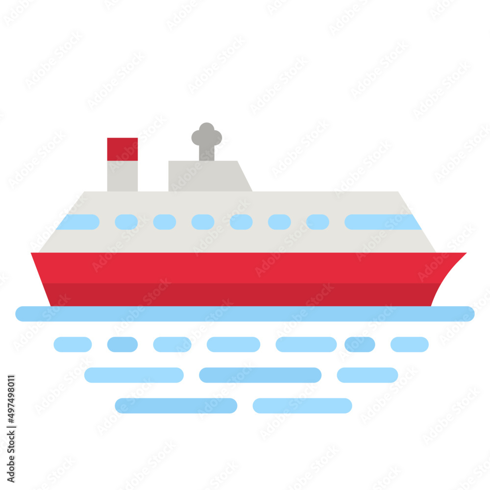 Poster ship flat icon