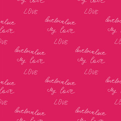 love you hearts romantic pattern illustration isolated on white. black and white seamless pattern for wallpaper, textiles, packaging, scrapbooking, foil stamping.