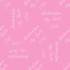 love you hearts romantic pattern illustration isolated on white. black and white seamless pattern for wallpaper, textiles, packaging, scrapbooking, foil stamping.