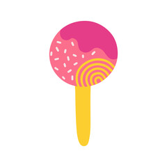 Cute and colorful vector popsicles, ice cream on stick. Summer popsicle vector illustration. Flat Design Dessert Icon. Summer concept