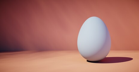 Fototapeta na wymiar Bright blank background with egg. 3d rendering