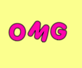 OMG text vector isolated template. Sound effect bang icon