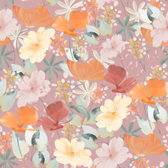 Watercolor floral Seamless Pattern. A Pattern for fashion and print. 
