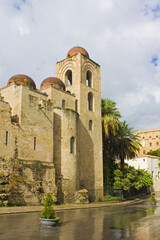 Fototapeta na wymiar Church of Sant Giovanni degli Eremiti in Palermo, Sicily, Italy