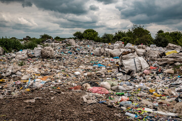 illegal garbage dump, plastic waste