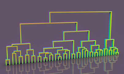 Dendrogram, a diagram representing a tree used to demonstrate results of hierarchical clustering in statistical analysis of data