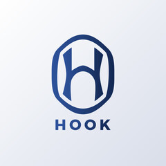 H Logo Initial Design With Circle. Initial Letter H Logo Design Vector Template. Abstract Luxury Circle Letter H Logo Vector