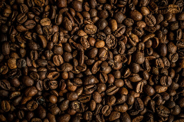 Fototapeta premium Closeup of roasted coffee beans