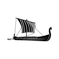 viking ship logo template, viking ship silhouette illustration, viking slogan