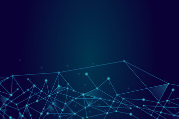 Network abstract connection isolated on blue background. Network technology background with dots and lines. Ai background. Modern abstract concept. Ai background vector, network technology