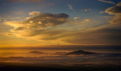 sunset over the mountains