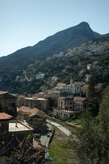 Fototapeta na wymiar Сozy ancient mountain town in southern Italy.