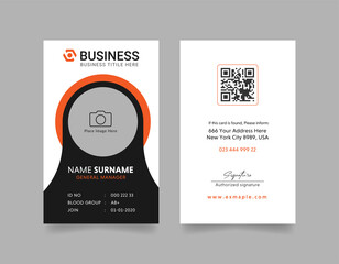 Modern ID Card Template with an author photo place | Office or Employee Id Card layout for business