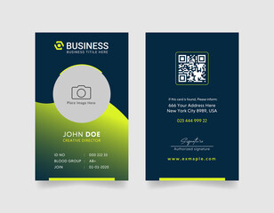 Modern ID Card Template with an author photo place | Office or Employee Id Card layout design with gradient color