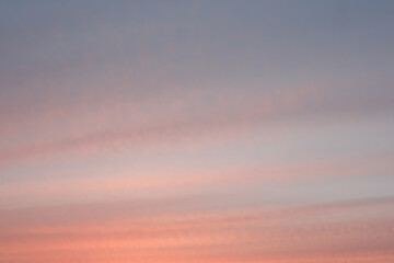 Colorful cloudy sky at sunset. Gradient color. Sky texture. Beautiful abstract nature sunset as background
