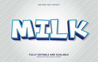 editable text effect, Milk style