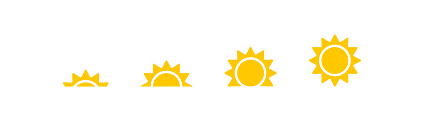 Icon with a sunrise level. Simple vector illustration.
