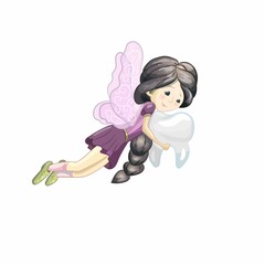 tooth Fairy tooth fairy with wings that holds a tooth isolated