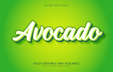 editable text effect, Avocado style