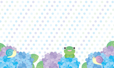 2022-163梅雨の生き物とあじさい