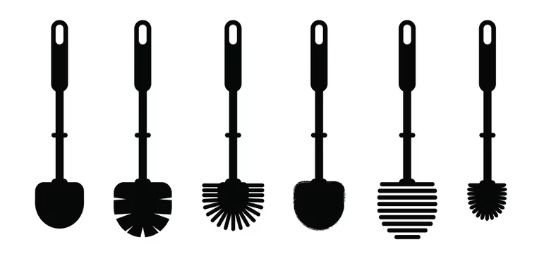 Bathroom, cleaning, line, thin, toilet brush icon - Download on