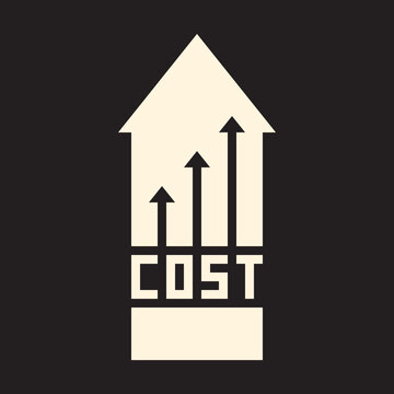 upward trend of rising  cost - illustration template