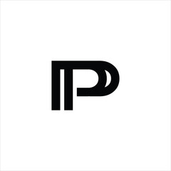 letter p logo vector line template