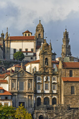 Fototapeta na wymiar Church Venerável Ordem Terceira de São Francisco and the Clérigos tower in Porto, Portugal