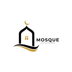 slam Mosque Logo Vector. Islamic Vector