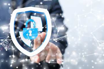 Information technology protected with firewall, secure access and encryption against cyber