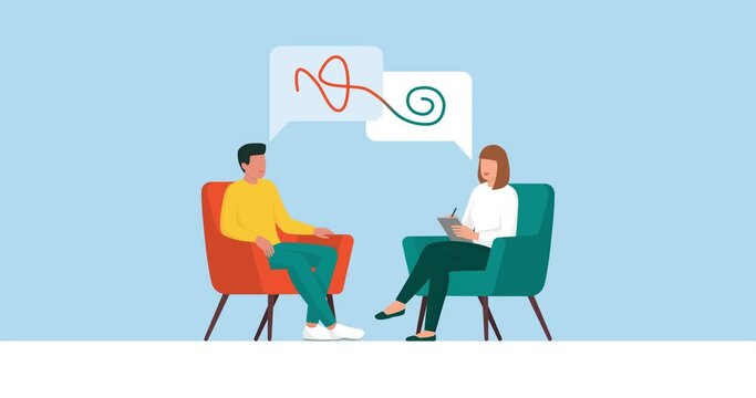 Psychologist and patient meeting during a therapy session