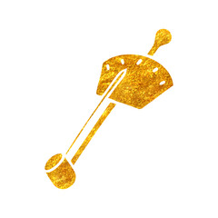 Hand drawn gold foil texture Torque wrench icon vector illustration