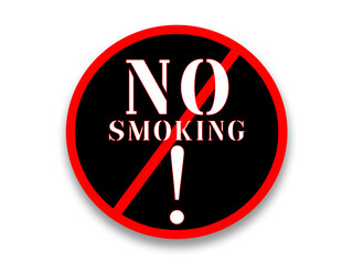 No Smoking Design. Red Black and White Notice 